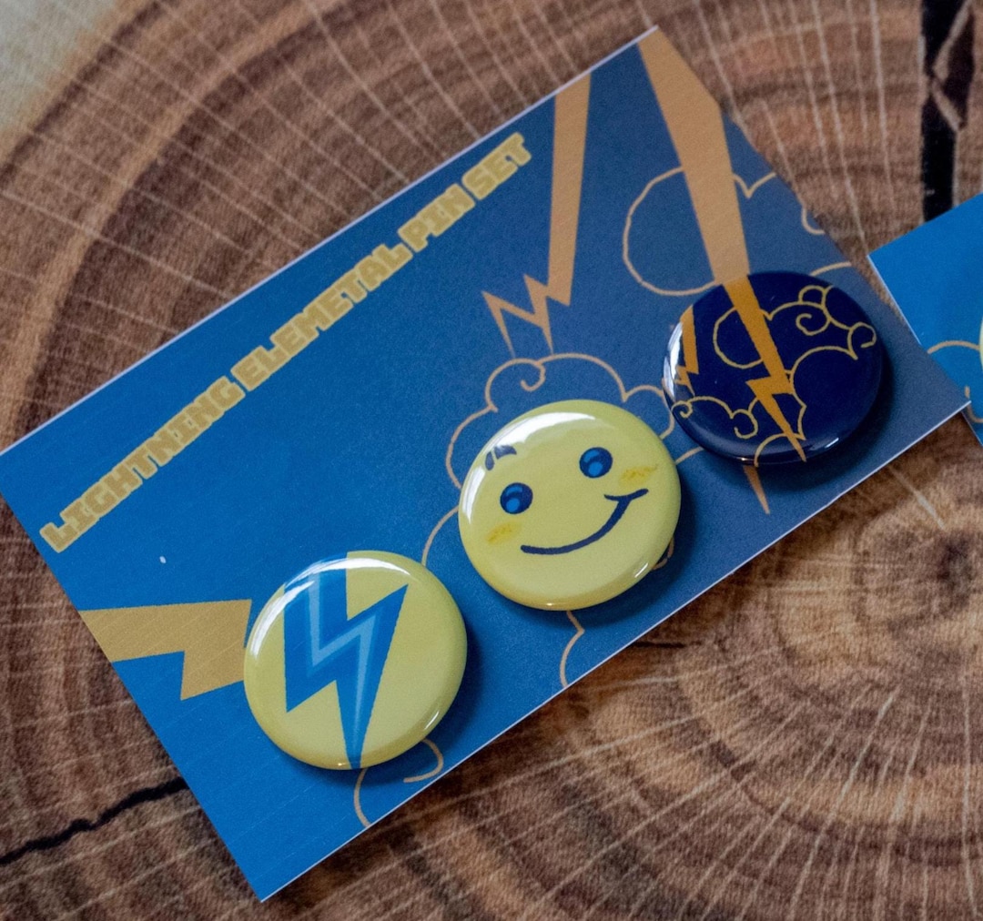 Lightning Elemental Ninja Jay Pin Button Set - Etsy