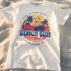 Beach Bum T-shirt, Summer Vibes Tee, Ocean Lover Top, Vacation Apparel, Coastal Graphic Shirt
