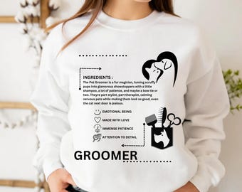Maglietta/Felpa personalizzata per toelettatura animali, maglietta per toelettatura animali, maglietta per toelettatura cani, regalo per toelettatura cani, maglietta per amanti cani e gatti