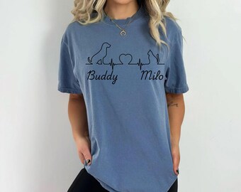Custom Dog T-shirt,Dog Lover Shirt,Gift for Dog Mom, Personalized Dog, T-shirt with Name,Dog Dad Gift for, Pet Gift for Him, Pet Lovers