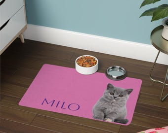 Personalized Dog Mats Using Pet Photo + Name Personalized Dog Food Mat Personalized Dog Placemat Custom Dog Bowl Mat Personalized Pet Mat