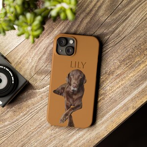 Pet Phone Case with Custom Photo Personalized Dog Cat Name Portrait iPhone Samsung Galaxy Illustration Case Pet Loss Sympathy Gift