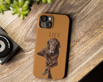 Pet Phone Case with Custom Photo Personalized Dog Cat Name Portrait iPhone Samsung Galaxy Illustration Case Pet Loss Sympathy Gift