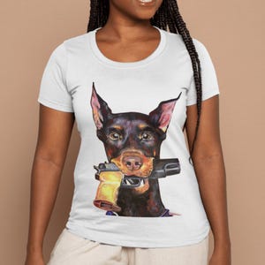 Bold Doberman Graphic T-Shirt - Dawg Design for Dog Lovers & Street Style Enthusiasts - Edgy, Stylish Pet Apparel for Men and Women.