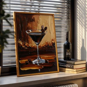 Espresso Martini Cocktail Wall Art Print Coffee Cocktail Painting Home Bar Kitchen Decor Modern Maximalist Drink Artwork Digital Download