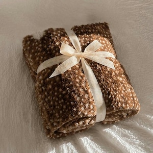 Fawn Spot Fur Print Velveteen Plush Blanket | Deer Pattern Throw