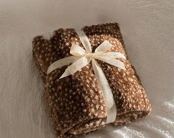 Coperta in velluto felpato con stampa a macchie di cervo / Plaid con motivo a cervo