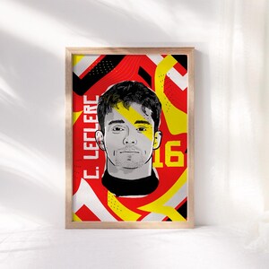 Charles Leclerc Ferrari F1 Poster - Formula 1 Wall Art - Motorsport Fan Gift - Racing Art Print - Ferrari F1 Merch for Fans