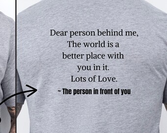 Person Behind Me Shirt, Mental Health Awareness Shirt, Motivational Shirt, Mental Health Gift for him, Uplifting Gifts, Bella Canvas Shirt