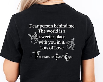 V-Neck Halloween Mental Health Shirt, Ghost Tees, Halloween Gifts for Her, Dear Person Behind Me T-Shirt, Inspirational Quote Shirt