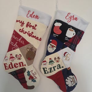 Baby clothes patchwork keepsake stocking