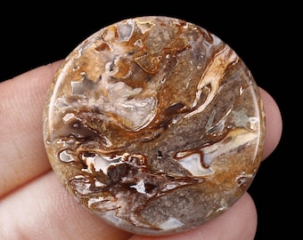 Cabujón de calcedonia redonda al por mayor | Cabujones planos exclusivos 100 % naturales | Piedra preciosa para joyería | KJ-2782