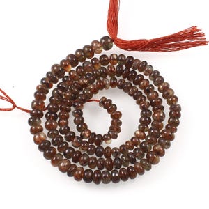 Natural Handmade Gemstone Andalusite Beads | Wholesale 3.5-4.5 Round Smooth Strand | KJ-9463