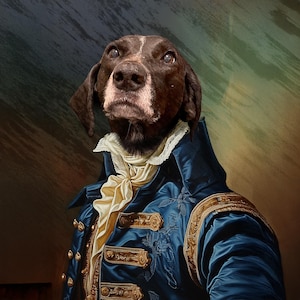 Retrato de mascota personalizado, arte de mascotas de la realeza, obsequios conmemorativos para mascotas, retrato de perro renacentista a partir de una foto, obsequio único para dueños de mascotas, retratos de perros de la realeza
