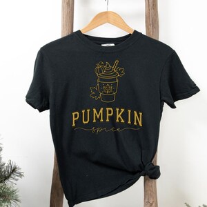 Pumpkin Spice tee shirt: Autumn Coffee Graphic, Fall Season image 1