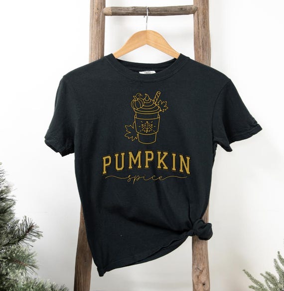 Pumpkin Spice tee shirt: Autumn Coffee Graphic, Fall Season