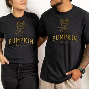 Pumpkin Spice tee shirt: Autumn Coffee Graphic, Fall Season image 2