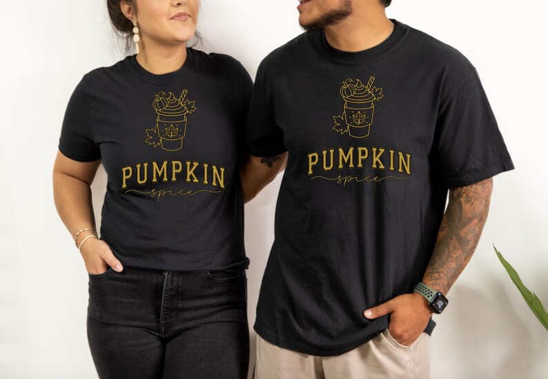 Pumpkin Spice tee shirt: Autumn Coffee Graphic, Fall Season image 2