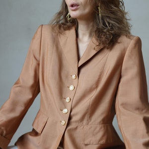 ESCADA Vintage Clay Brown Wool Mohair Power Blazer Jacket - Etsy