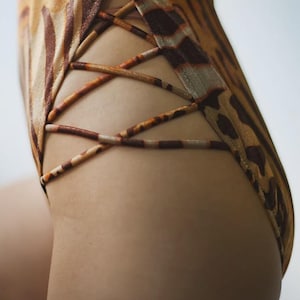 LA PERLA Oceano vintage tier print rückenfrei einteiliger Badeanzug L