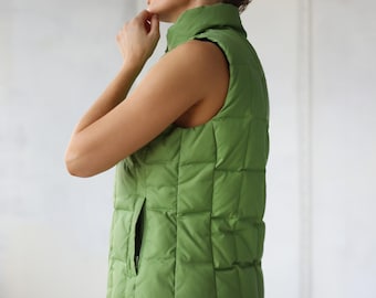 GAP Vintage Down Puffer Vest Green Ski Winter Sleeveless Jacket - Etsy