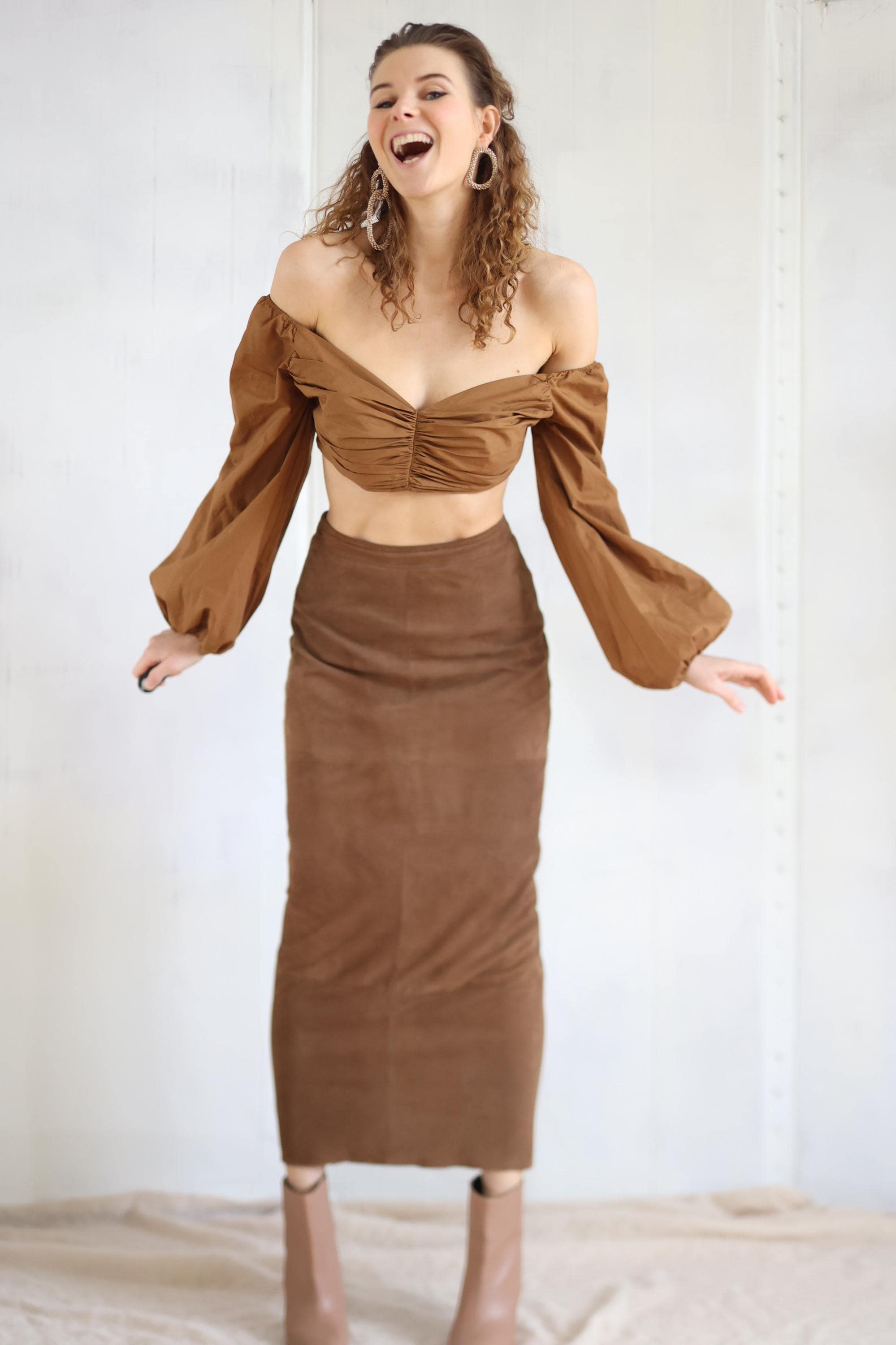 Suede maxi skirt Nederland