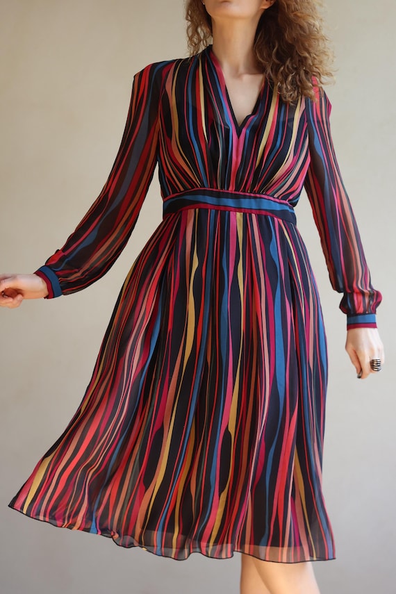 anne klein striped midi dress Anne Klein Petite Handkerchief Hem Stripe Midi Dress