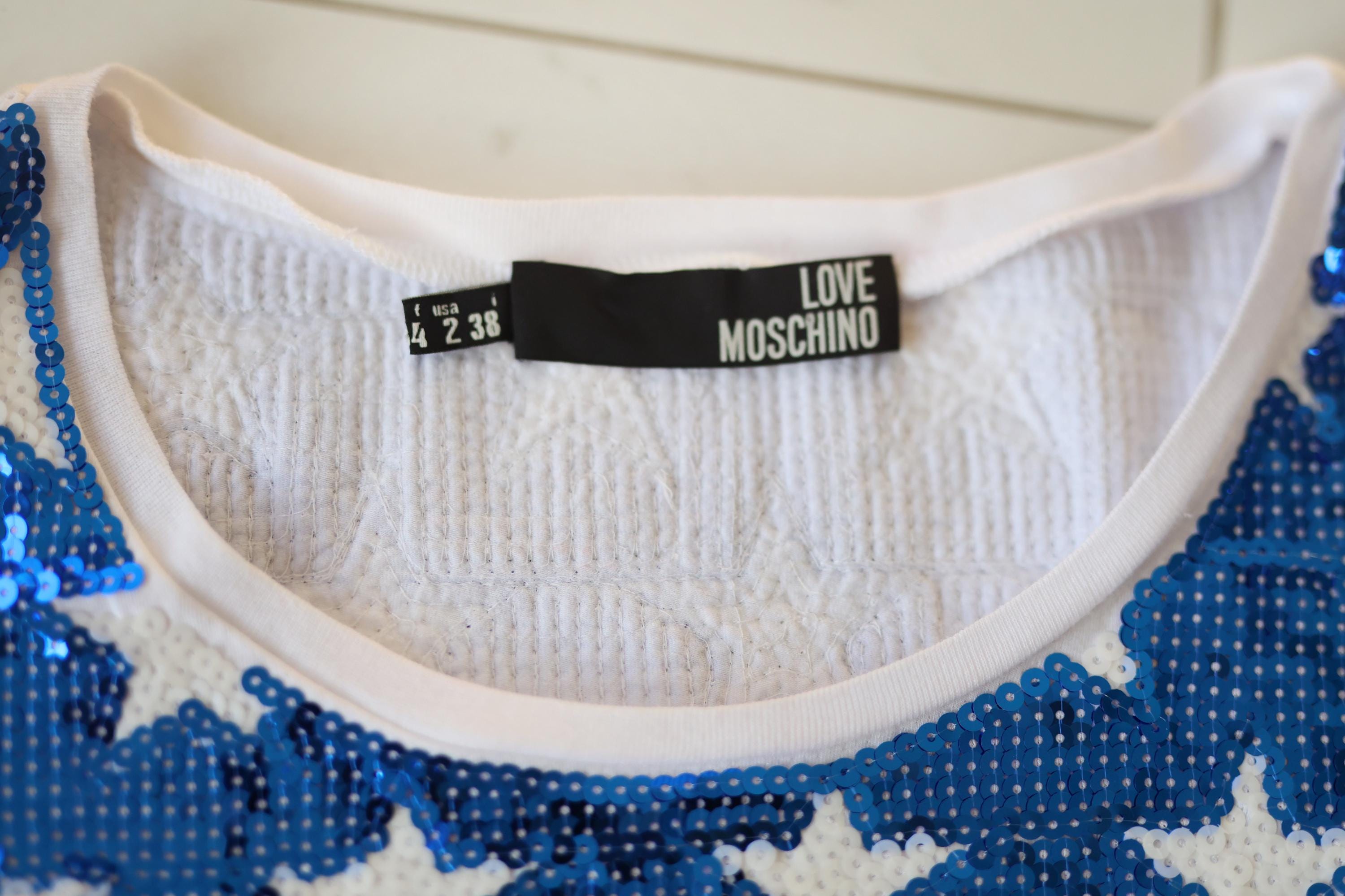 MOSCHINO Vintage Sequin Stars and Stripes Long Sleeve Blouse Top