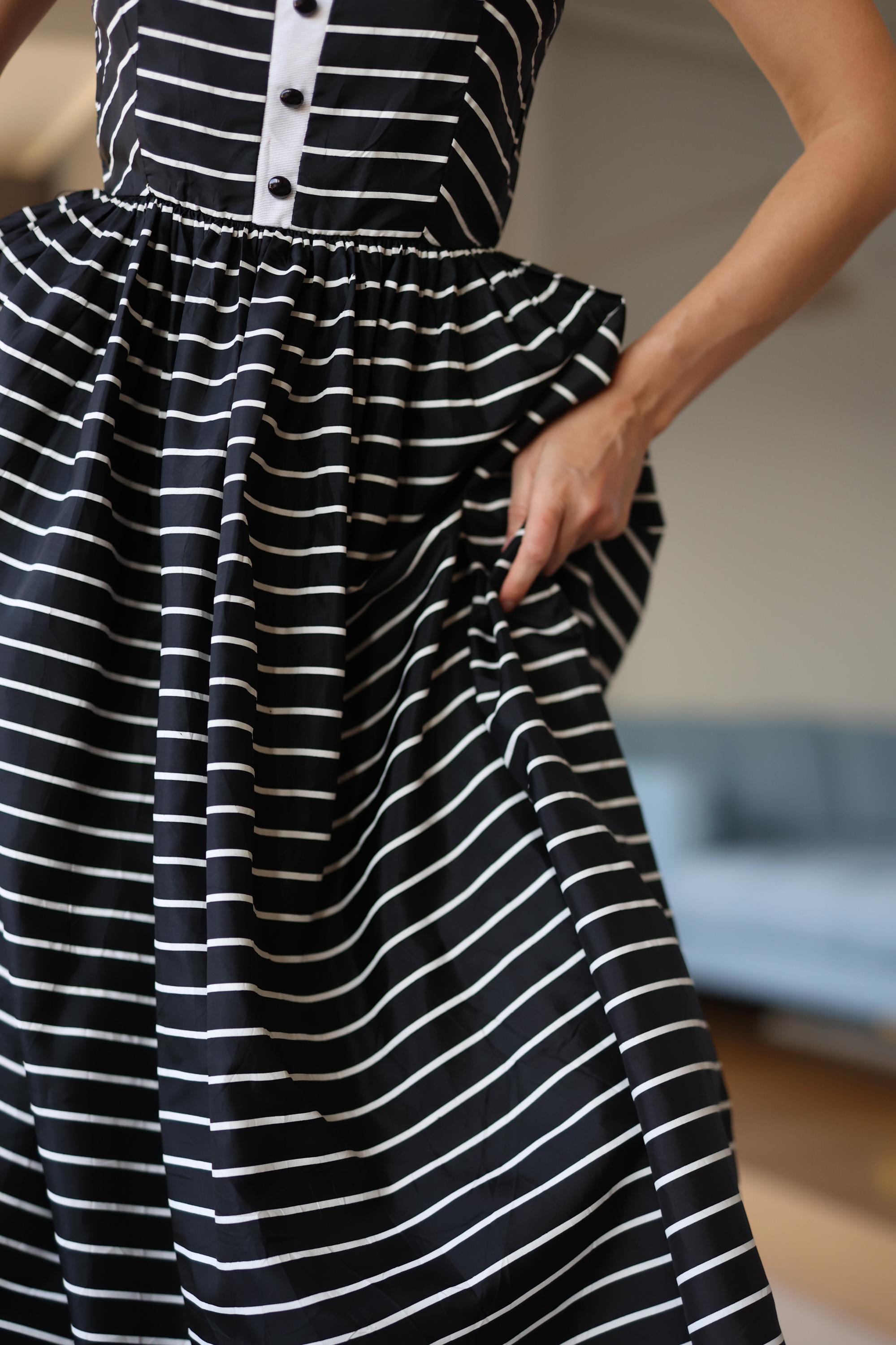 black and white striped party dress Black & White Stripe Bodycon Dress