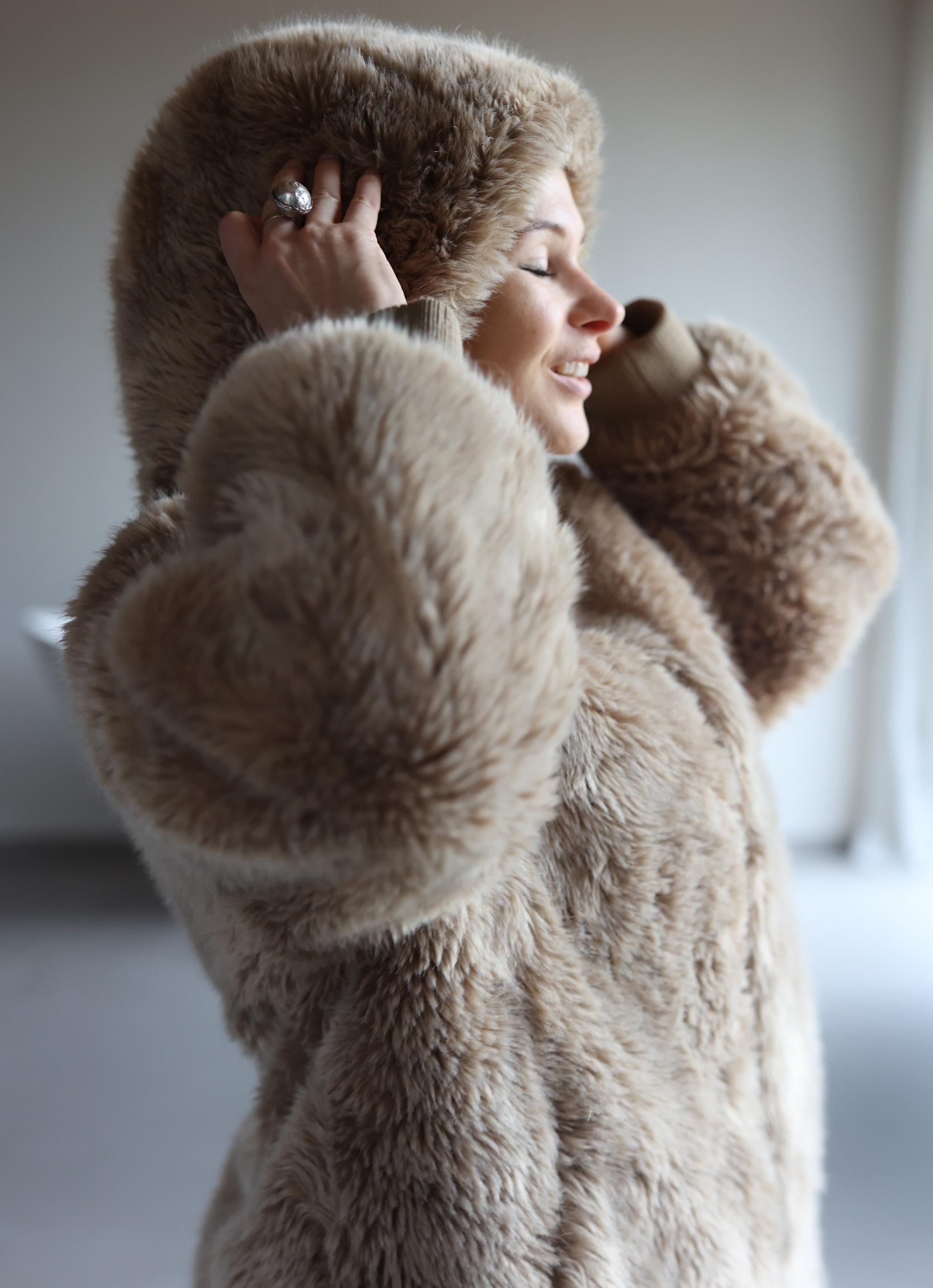 JSELF JSELF jself カーリーファーコート アイボリー01