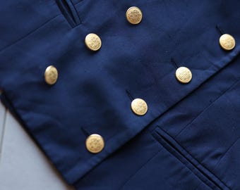 Vintage Navy Blue Double Breasted Short Sleeve Blazer Jacket - Etsy
