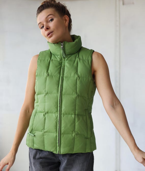 ★OLD GAP★down vest★size S GAP Vintage Down Puffer Vest Green Ski Winter Sleeveless Jacket - Etsy