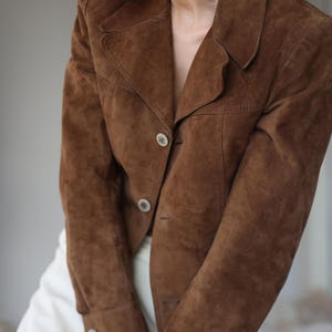 veste homme en cuir souple marron vintage
