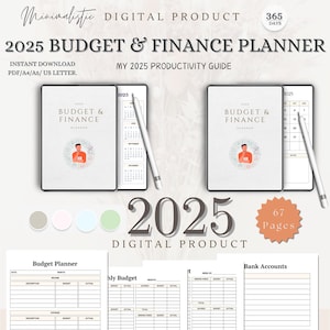 2025 Budget Finance Planner Organizer, Money Management Journal, Personal Finance Tracker, Financial Goals Tracker, Budgeting Gift