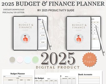 2025 Budget Finance Planner Organizer, Money Management Journal, Personal Finance Tracker, Financial Goals Tracker, Budgeting Gift