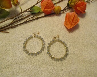 Labradorite Earrings, Labradorite Hoop Earrings, Labradorite Jewelry.