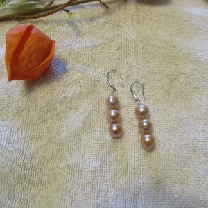 Edison Pearl Earrings, Pink Edison Pearl Long Earrings, Edison Pearl Jewelry.