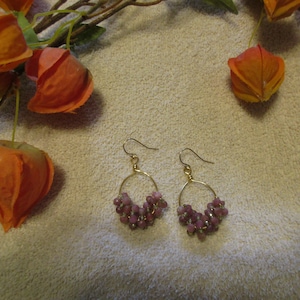 Pink Tourmaline Earrings, Tourmaline Cluster Earrings, Tourmaline and Peridot Earrings, Tourmaline Jewelry, October Birthstone