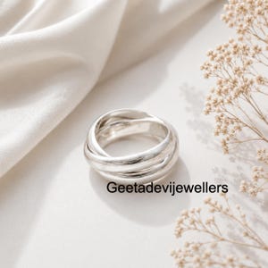 Anello girevole in argento sterling, fascia intrecciata minimalista, gioiello per tutti i giorni