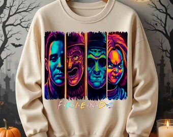 Retro Halloween horror character sublimation png design for shirts Horror Halloween Sublimation Scary Movie Png Halloween Neon Png scary png
