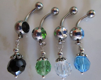 Faceted Dangle Belly Jewelry