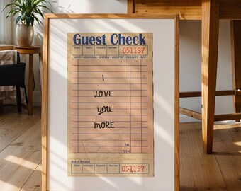 Invitado "Te amo más": Regalo de arte de pared retro (descarga digital, varios tamaños incluidos)