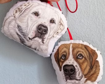 Ornamento natalizio personalizzato dipinto a mano per animali domestici, ritratto personalizzato di cane o gatto