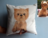 Custom Pet Painting Pillow Cover , Dog Pillow, Cat Pillow, Full Body Painting - dog portrait , cat portrait , Pet Lover Gift, pet gifts