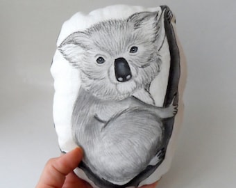 Koala Plush Mini Pillow Decor , Handpaint Soft Pillow Toy, soft animal sculpture , gift for animal lovers, collectibles