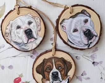 Benutzerdefinierte Pet Ornaments, handbemalte benutzerdefinierte Holzverzierung, Weihnachtsbaum-Haustierverzierungen, Geschenk für Tierliebhaber