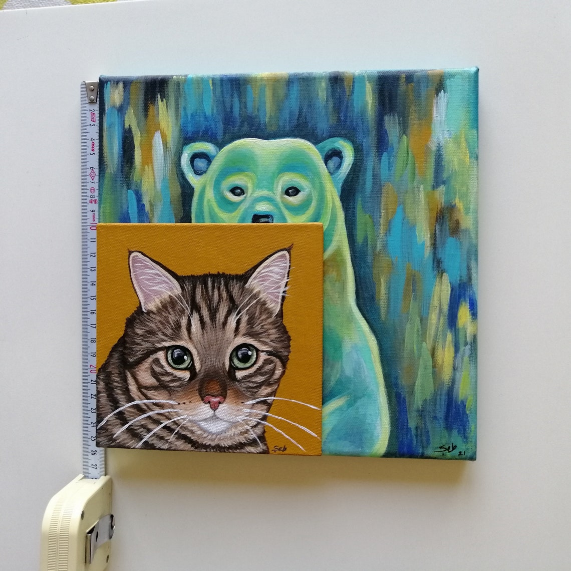 Custom Pet Portrait Original Art, Hand-painted Acrylic on Canvas - Etsy