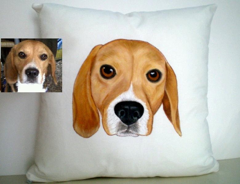 Custom Pet Portrait Pillow Cover cat portrait dog portrait Etsy