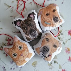 Adorno navideño personalizado pintado a mano para mascotas, arte personalizado para mascotas, recuerdo artístico para mascotas, adorno de peluche, regalo de Navidad imagen 11