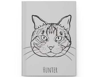 Quaderno personalizzato con ritratto di animali domestici, diario personalizzato con disegno a tratteggio